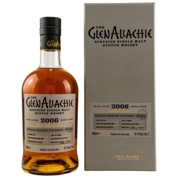 Ruby Port Pipe 2006/2021 The GlenAllachie Speyside Single Malt Scotch Whisky Specially Selected for Europe – Batch 4